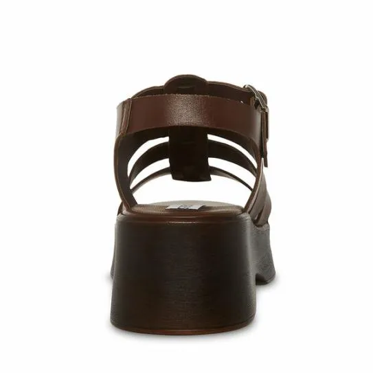 Women SARAI BROWN LEATHER Brown Leather Steve Madden Sandals Women SARAI BROWN LEATHER Brown Leather Steve Madden Sandals