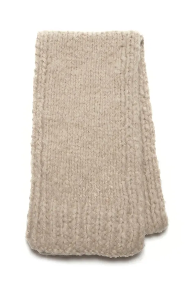 Women Scarves and Gloves Gabriela Hearst Pyke Knit Scarf In Oatmeal Welfat Cashmere