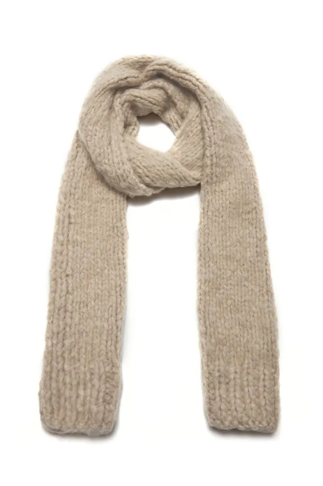 Women Scarves and Gloves Gabriela Hearst Pyke Knit Scarf In Oatmeal Welfat Cashmere