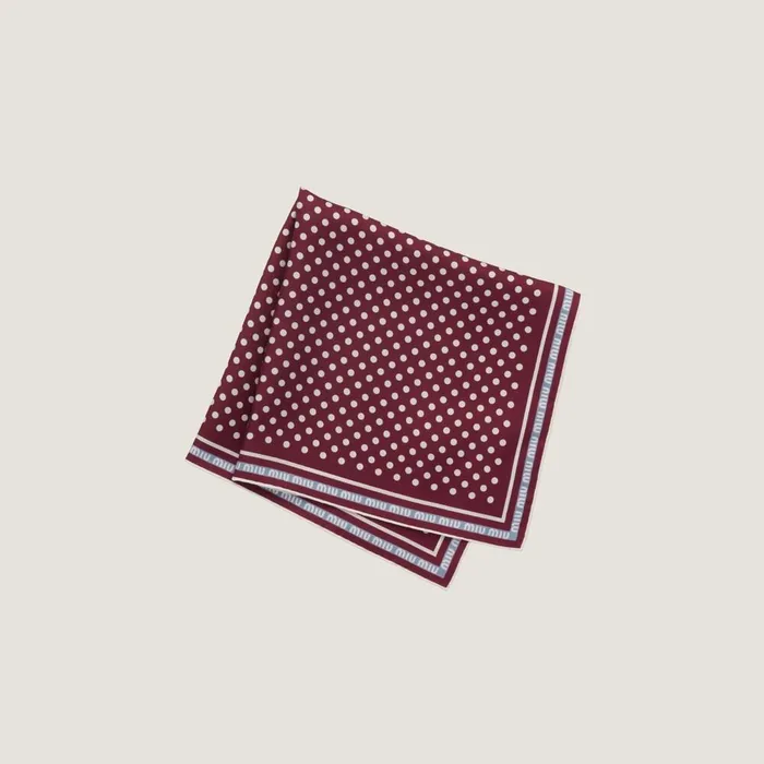 Women Scarves And Socks Miu Miu Printed Twill Scarf Amaranth Redcornflower