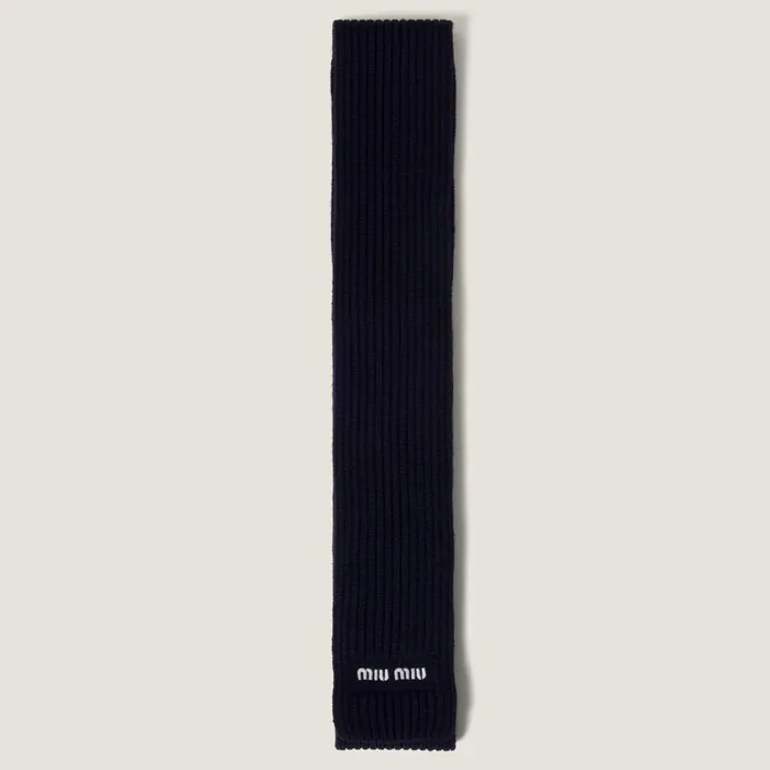 Women Scarves And Socks Miu Miu Wool Scarf Bluewhite