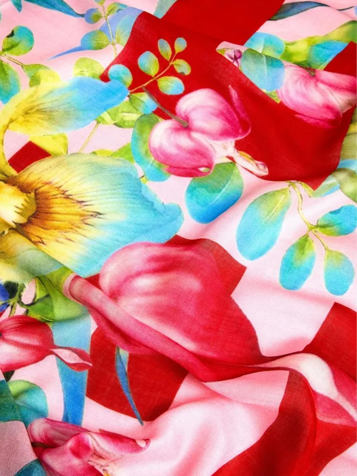Women Scarves Givenchy Shawl In Cashmere And Silk With 4G Flowers Print Pink Women Scarves Givenchy Shawl In Cashmere And Silk With 4G Flowers Print Pink