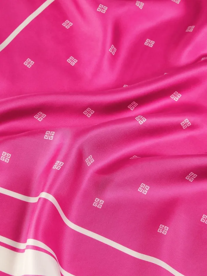 Women Scarves Givenchy Square In 4G Silk Dark Pink Women Scarves Givenchy Square In 4G Silk Dark Pink