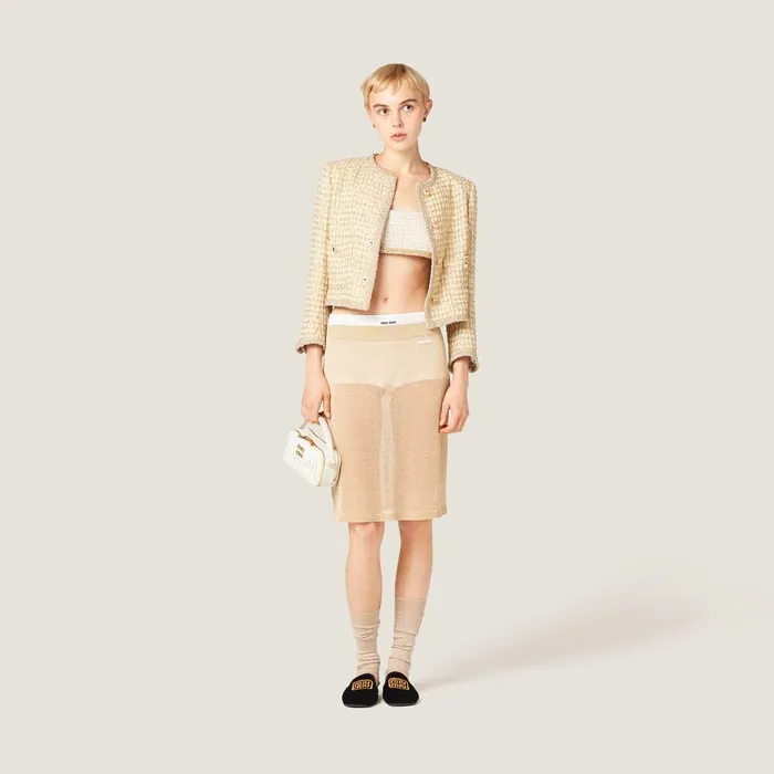Women Shirts And Tops Miu Miu Check Lam Top Avoryalbino White Women Shirts And Tops Miu Miu Check Lam Top Avoryalbino White