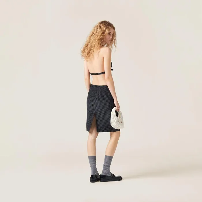 Women Shirts And Tops Miu Miu Polkadot Crepe De Chine Top Blackivory Women Shirts And Tops Miu Miu Polkadot Crepe De Chine Top Blackivory