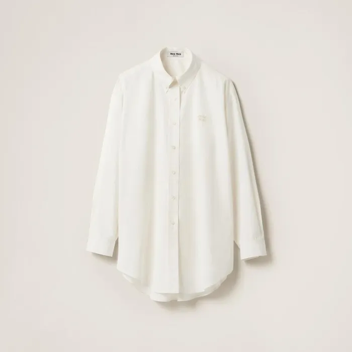 Women Shirts And Tops Miu Miu Poplin Shirt Ivory
