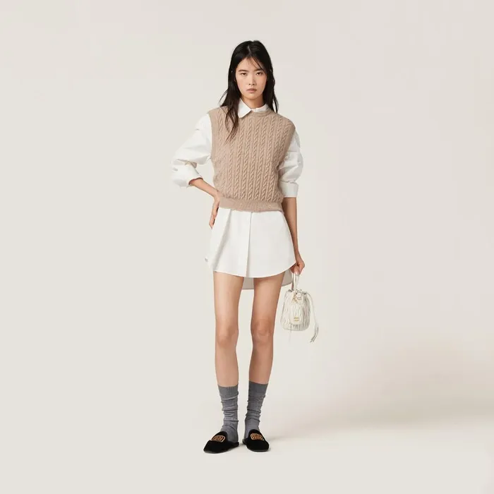 Women Shirts And Tops Miu Miu Poplin Shirt Ivory Women Shirts And Tops Miu Miu Poplin Shirt Ivory