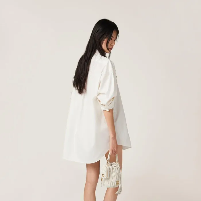 Women Shirts And Tops Miu Miu Poplin Shirt Ivory Women Shirts And Tops Miu Miu Poplin Shirt Ivory