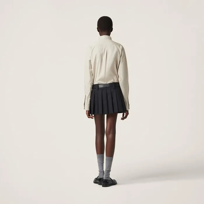 Women Shirts And Tops Miu Miu Poplin Shirt Limestone Women Shirts And Tops Miu Miu Poplin Shirt Limestone
