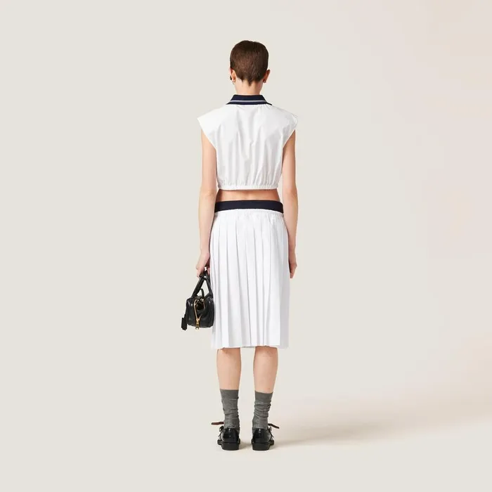Women Shirts And Tops Miu Miu Poplin Top White Women Shirts And Tops Miu Miu Poplin Top White