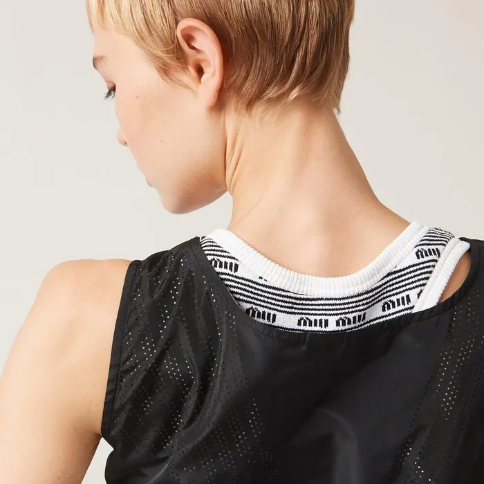 Women Shirts And Tops Miu Miu Technical Silk Top Black Women Shirts And Tops Miu Miu Technical Silk Top Black