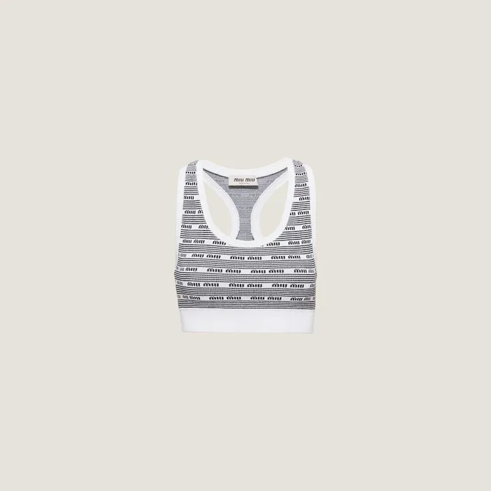 Women Shirts And Tops Miu Miu Viscose Top Whiteblack