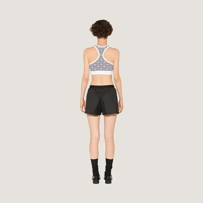 Women Shirts And Tops Miu Miu Viscose Top Whiteblack Women Shirts And Tops Miu Miu Viscose Top Whiteblack