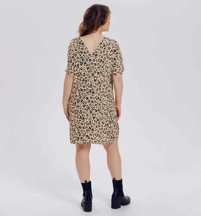 Women Short Patterned Dress 8211 Ecru Print Promod Dresses Women Short Patterned Dress 8211 Ecru Print Promod Dresses