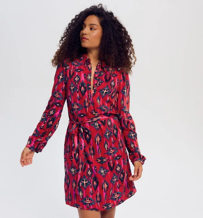 Women Short Shirtdress 8211 Pink Print Promod Dresses