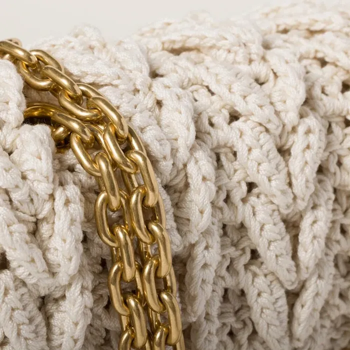 Women Shoulder Bags Miu Miu Cotton Cableknit Minibag Chalk White Women Shoulder Bags Miu Miu Cotton Cableknit Minibag Chalk White