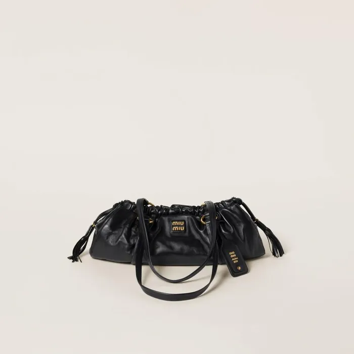 Women Shoulder Bags Miu Miu Joie Nappa Leather Bag Black