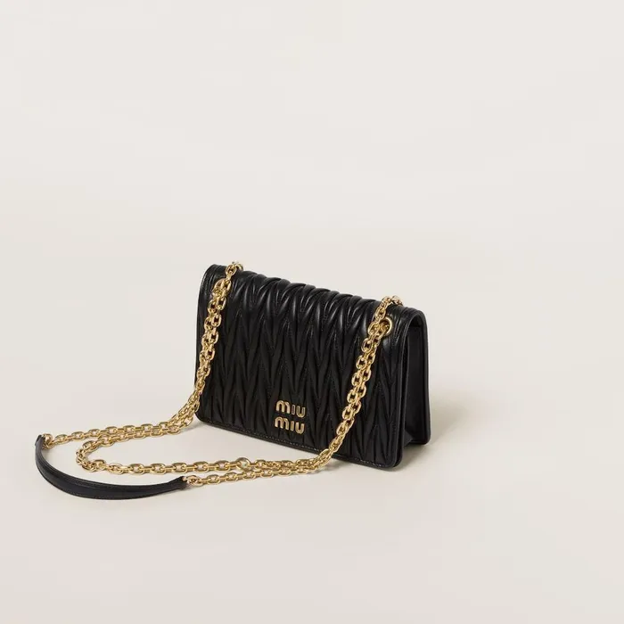 Women Shoulder Bags Miu Miu Matelass Nappa Leather Minibag Black Women Shoulder Bags Miu Miu Matelass Nappa Leather Minibag Black