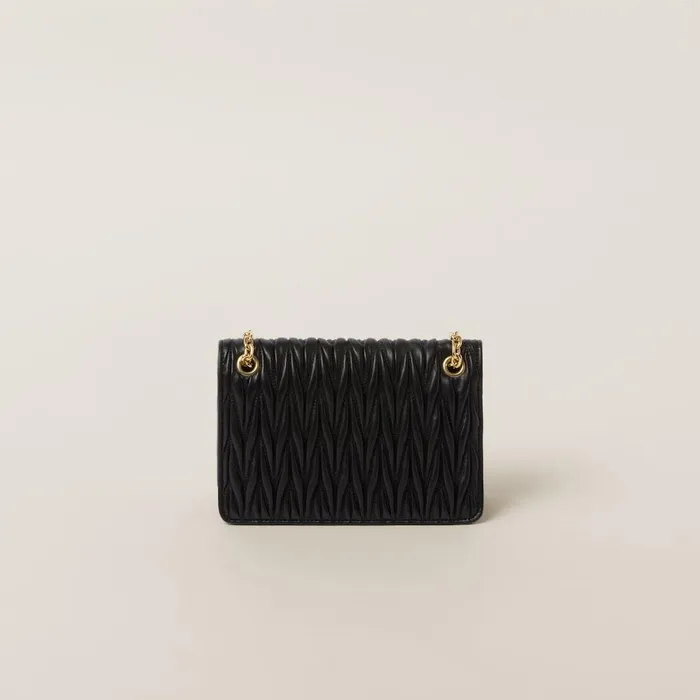 Women Shoulder Bags Miu Miu Matelass Nappa Leather Minibag Black Women Shoulder Bags Miu Miu Matelass Nappa Leather Minibag Black