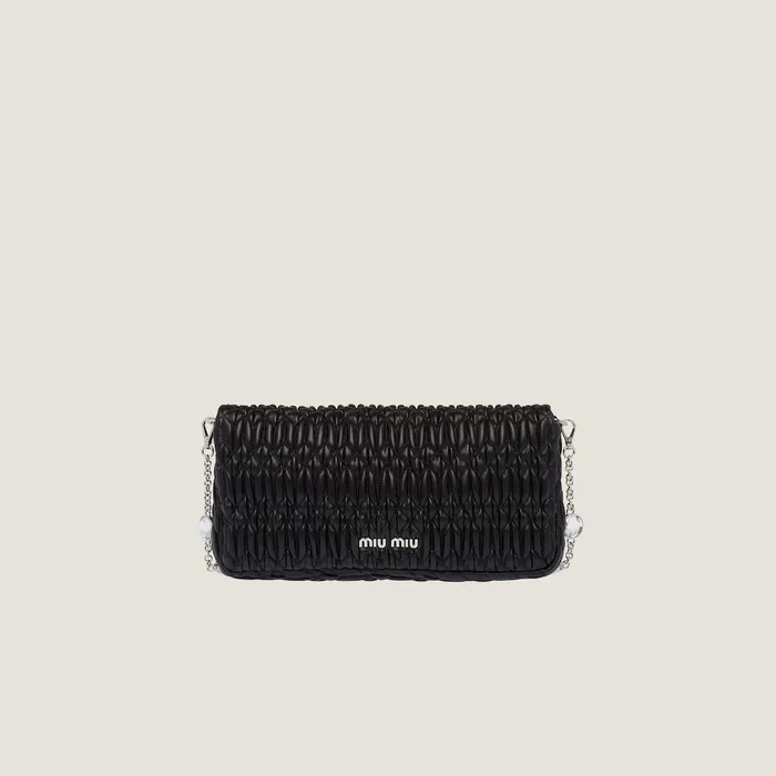 Women Shoulder Bags Miu Miu Miu Miu Iconic Crystal Cloqu Nappa Leather Bag Black Women Shoulder Bags Miu Miu Miu Miu Iconic Crystal Cloqu Nappa Leather Bag Black