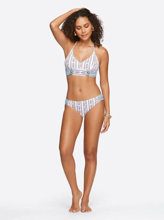 Women Side Shirred Hipster In Sun Salutation Jessica Simpson Swim