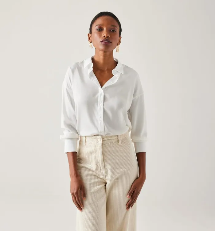 Women Silky Shirt 8211 Ecru Promod Shirts And Tunics