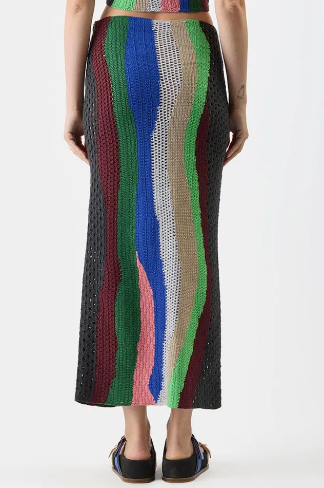 Women Skirts Gabriela Hearst Fatima Crochet Skirt In Multi Cashmere