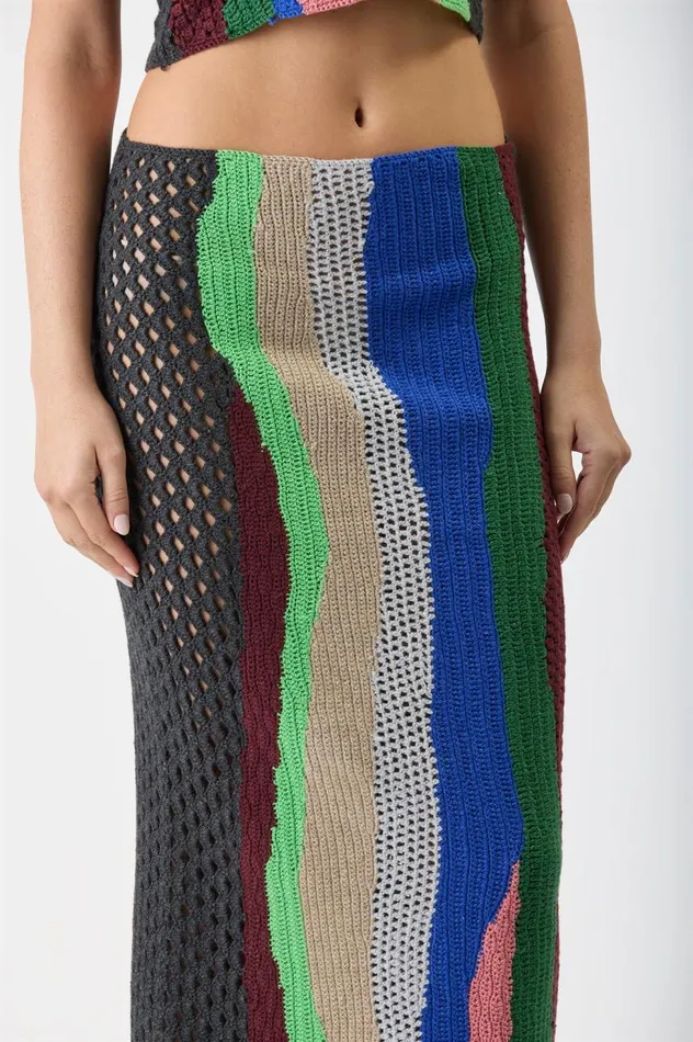 Women Skirts Gabriela Hearst Fatima Crochet Skirt In Multi Cashmere