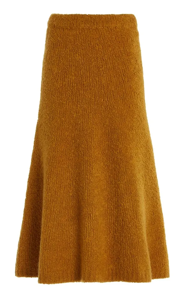 Women Skirts Gabriela Hearst Pablo Knit Skirt In Saffron Cashmere Boucle