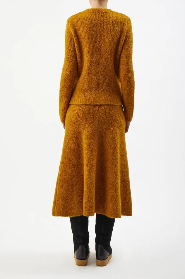 Women Skirts Gabriela Hearst Pablo Knit Skirt In Saffron Cashmere Boucle
