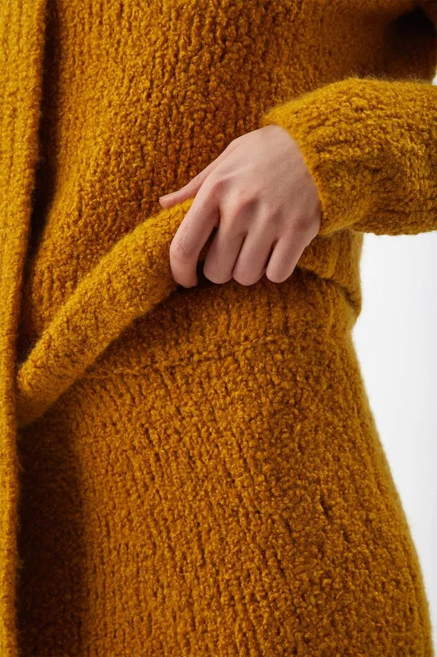 Women Skirts Gabriela Hearst Pablo Knit Skirt In Saffron Cashmere Boucle