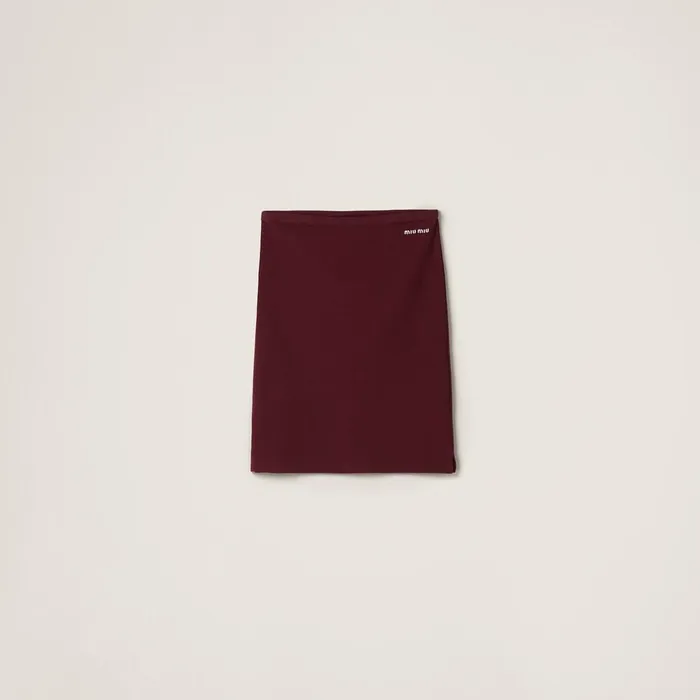 Women Skirts Miu Miu Cotton Piqu Skirt Amaranth Redmaize Yellow