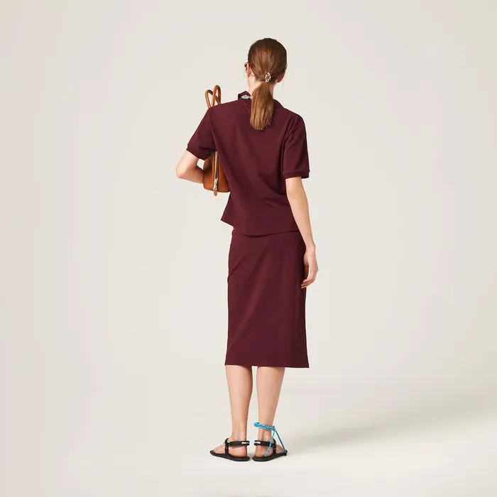 Women Skirts Miu Miu Cotton Piqu Skirt Amaranth Redmaize Yellow Women Skirts Miu Miu Cotton Piqu Skirt Amaranth Redmaize Yellow
