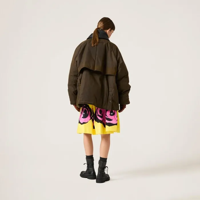 Women Skirts Miu Miu Poplin And Jersey Skirt Yellowpink Women Skirts Miu Miu Poplin And Jersey Skirt Yellowpink