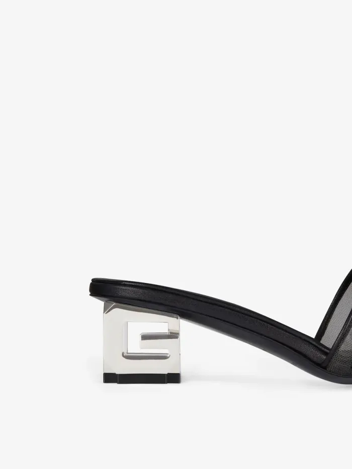 Women Slides and Sandals Givenchy G Cube Mules In 4G Transparent Mesh Black Women Slides and Sandals Givenchy G Cube Mules In 4G Transparent Mesh Black
