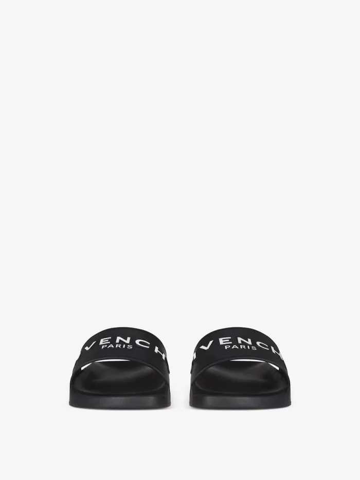 Women Slides and Sandals Givenchy Slide Flat Sandals In Rubber Black Women Slides and Sandals Givenchy Slide Flat Sandals In Rubber Black