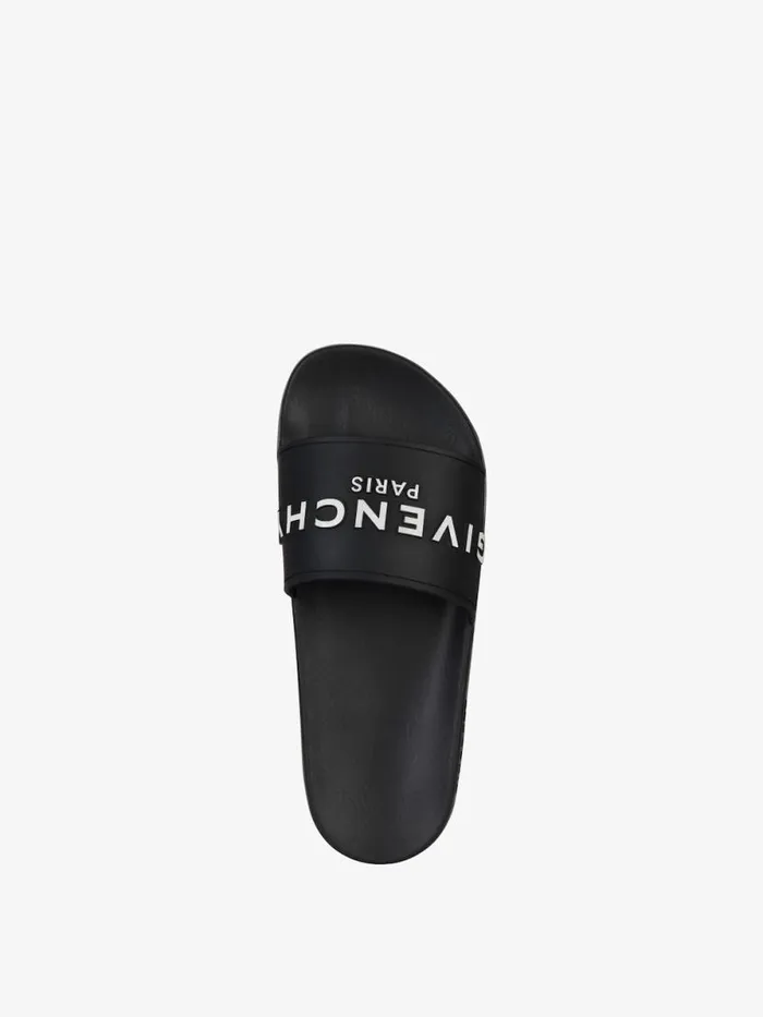 Women Slides and Sandals Givenchy Slide Flat Sandals In Rubber Black Women Slides and Sandals Givenchy Slide Flat Sandals In Rubber Black