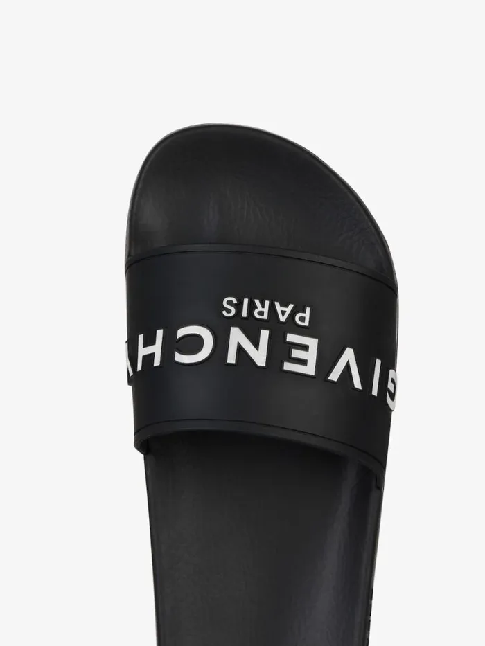 Women Slides and Sandals Givenchy Slide Flat Sandals In Rubber Black Women Slides and Sandals Givenchy Slide Flat Sandals In Rubber Black