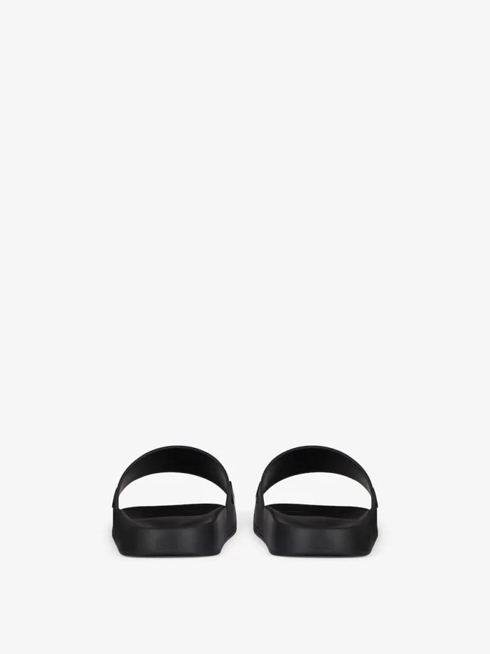 Women Slides and Sandals Givenchy Slide Flat Sandals In Rubber Black Women Slides and Sandals Givenchy Slide Flat Sandals In Rubber Black