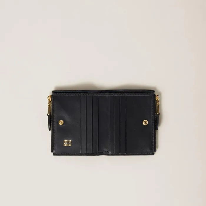 Women Small Wallets Miu Miu Small Leather Wallet Black Women Small Wallets Miu Miu Small Leather Wallet Black