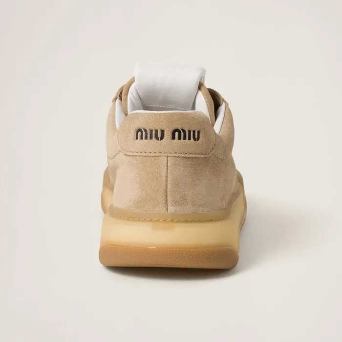 Women Sneakers Miu Miu Bleached Suede Sneakers Ecru Women Sneakers Miu Miu Bleached Suede Sneakers Ecru