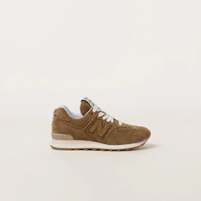 Women Sneakers Miu Miu New Balance X Miu Miu 574 Striped Velvet Sneakers Cinnamon Women Sneakers Miu Miu New Balance X Miu Miu 574 Striped Velvet Sneakers Cinnamon