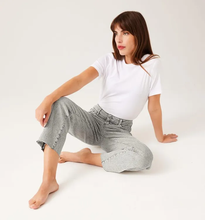 Women StraightLeg Buttoned Jeans 8211 Grey Denim Promod Jeans Women StraightLeg Buttoned Jeans 8211 Grey Denim Promod Jeans