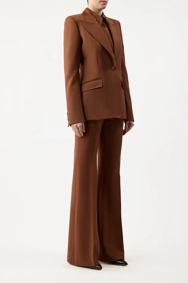 Women Suits Gabriela Hearst Leiva Blazer In Cognac Sportswear Wool