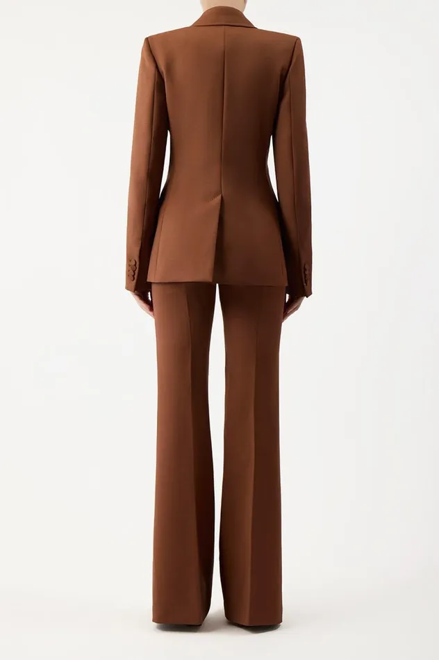 Women Suits Gabriela Hearst Leiva Blazer In Cognac Sportswear Wool