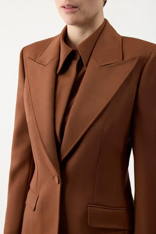Women Suits Gabriela Hearst Leiva Blazer In Cognac Sportswear Wool