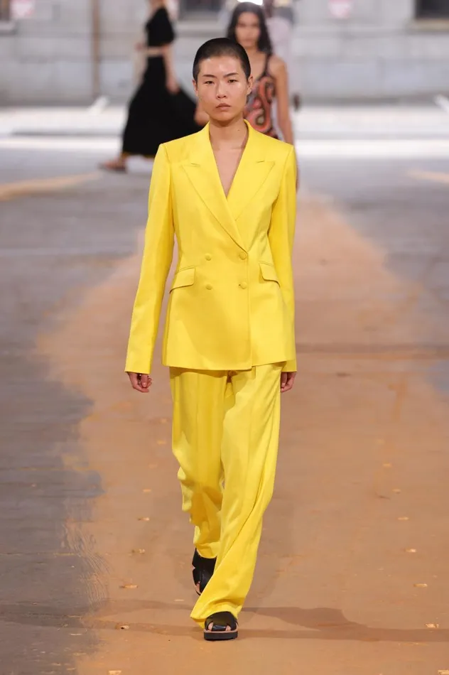Women Suits Gabriela Hearst Stephanie Blazer In Cadmium Yellow Virgin Wool And Silk Linen Twill