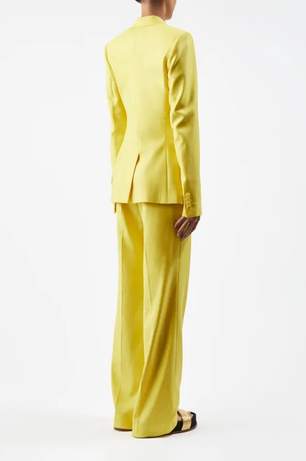 Women Suits Gabriela Hearst Stephanie Blazer In Cadmium Yellow Virgin Wool And Silk Linen Twill