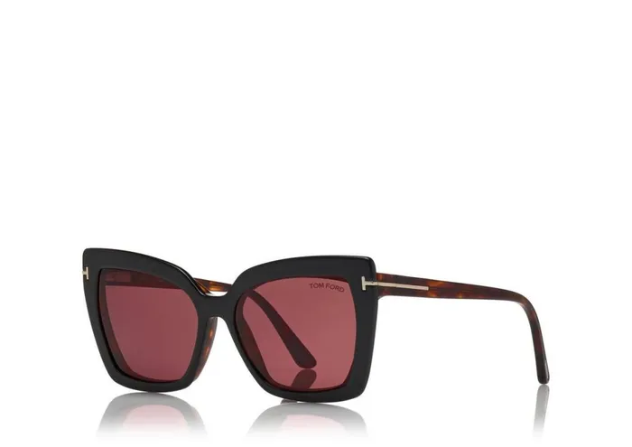 Women SUNGLASSES Tom Ford Double Clip On Blue Block Opticals Red Havana Women SUNGLASSES Tom Ford Double Clip On Blue Block Opticals Red Havana