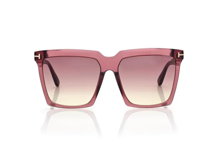 Women SUNGLASSES Tom Ford Sabrina Sunglasses Shiny Bordeaux